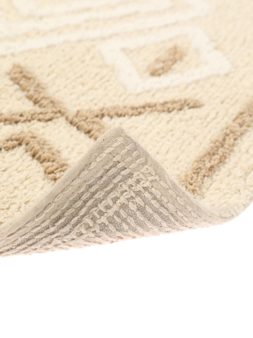 Atlantis bademåtte i beige med geometrisk mønster