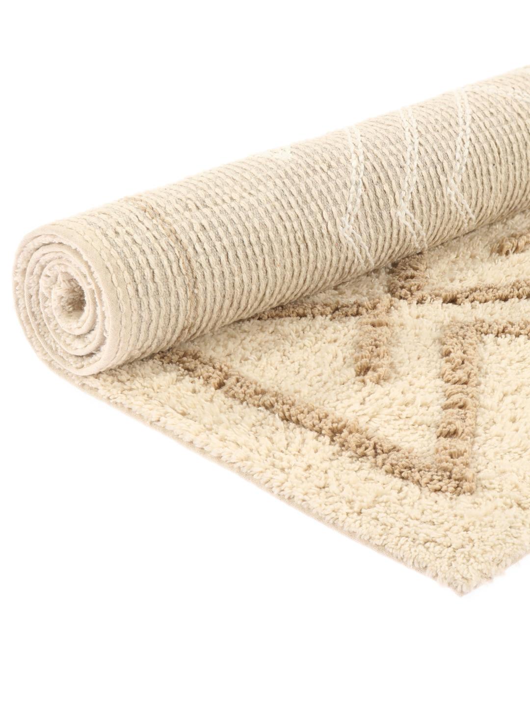 Atlantis bademåtte i beige med geometrisk mønster