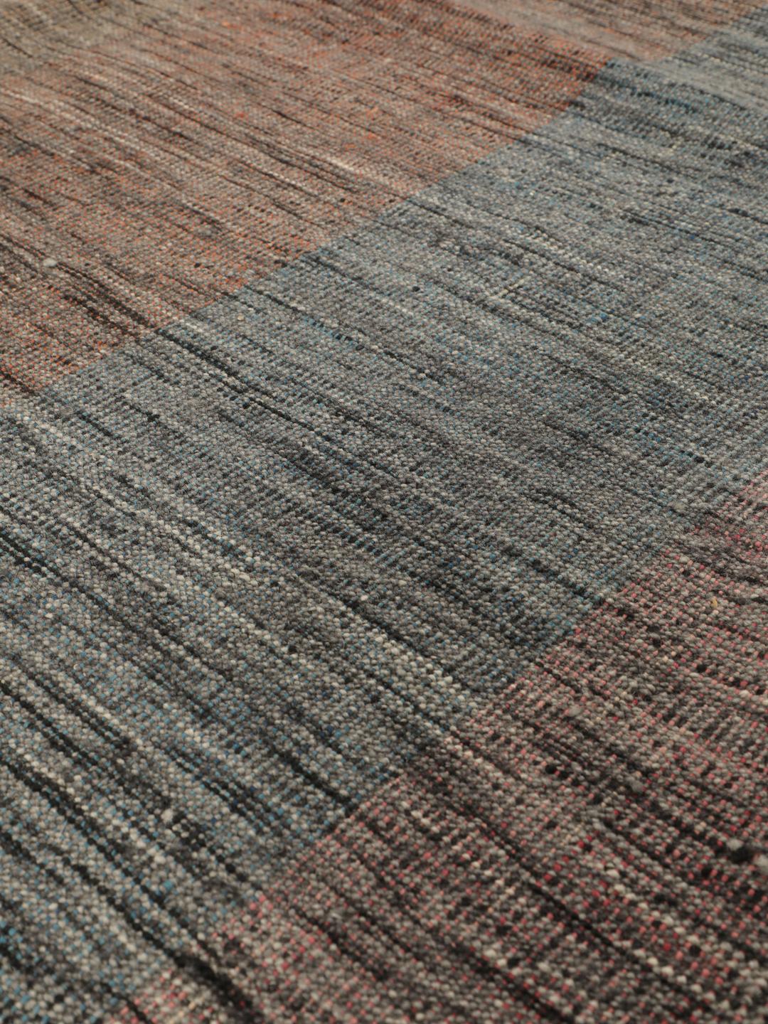 Handgeweven Kilim-tapijt uit het Midden-Oosten in bruin- en grijstinten