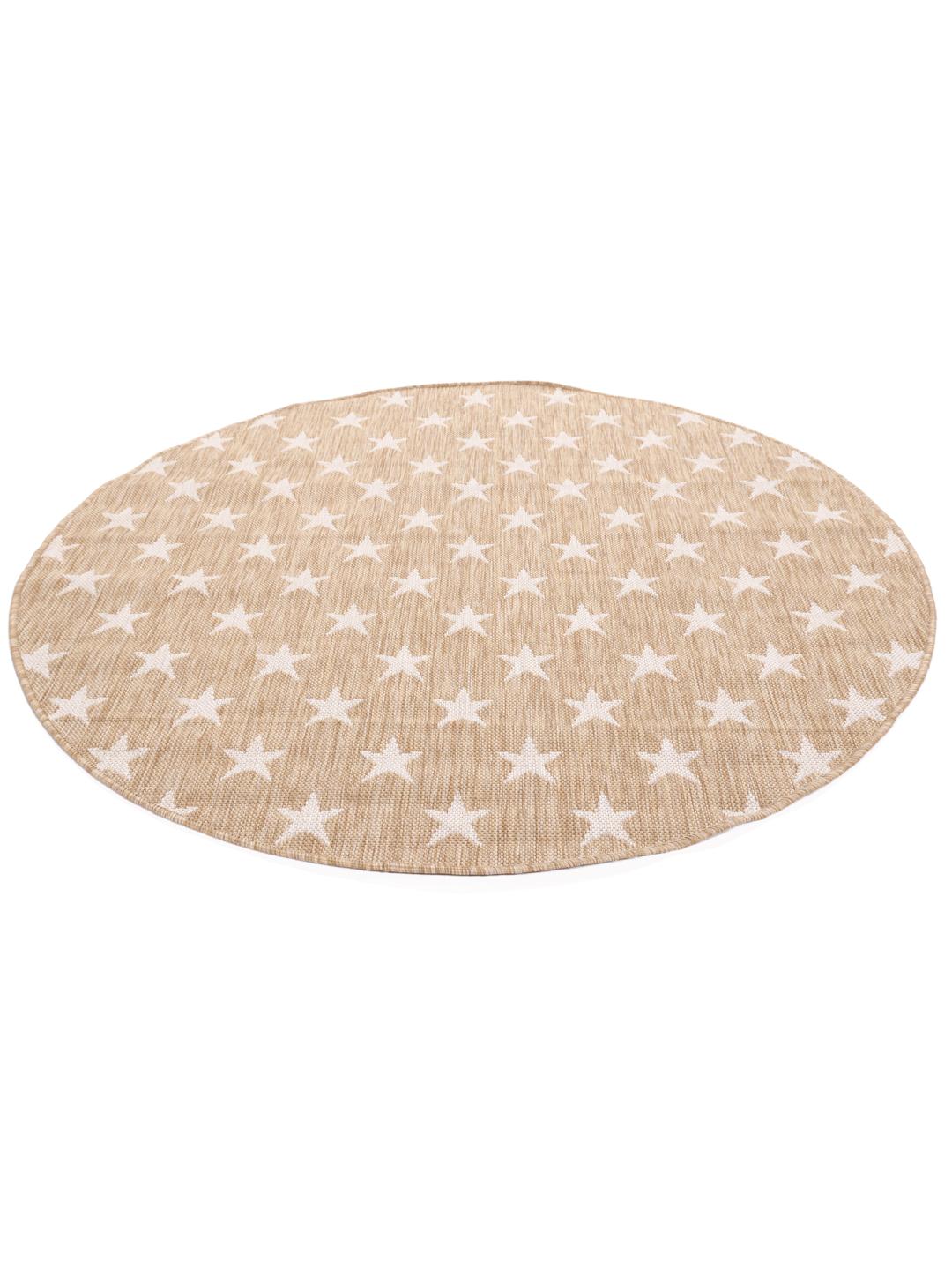 round beige rug with star pattern
