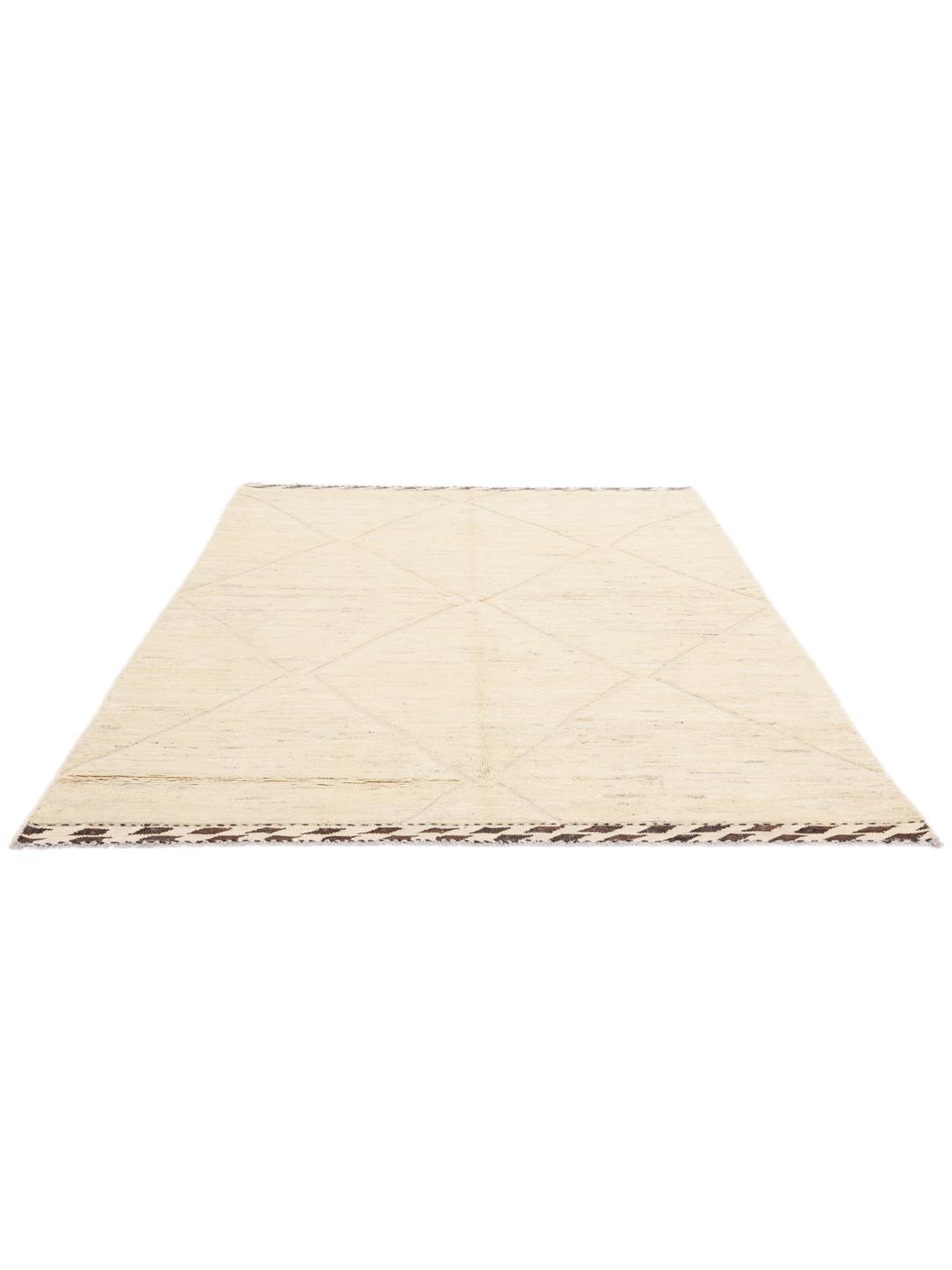 Handmade Berber style rug from Afghanistan in beige with a diamond pattern