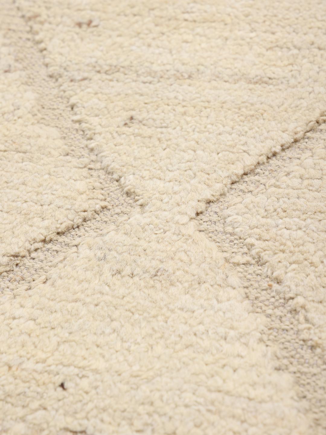 Handmade Berber style rug from Afghanistan in beige with a diamond pattern