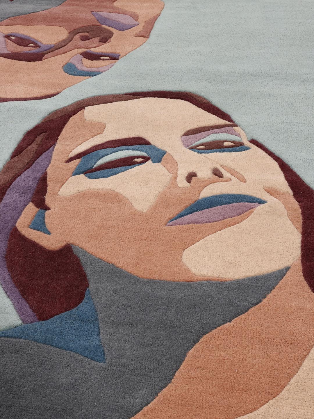 
    Faces - Lyseblå / Terrakotta - 140 x 200 cm
  