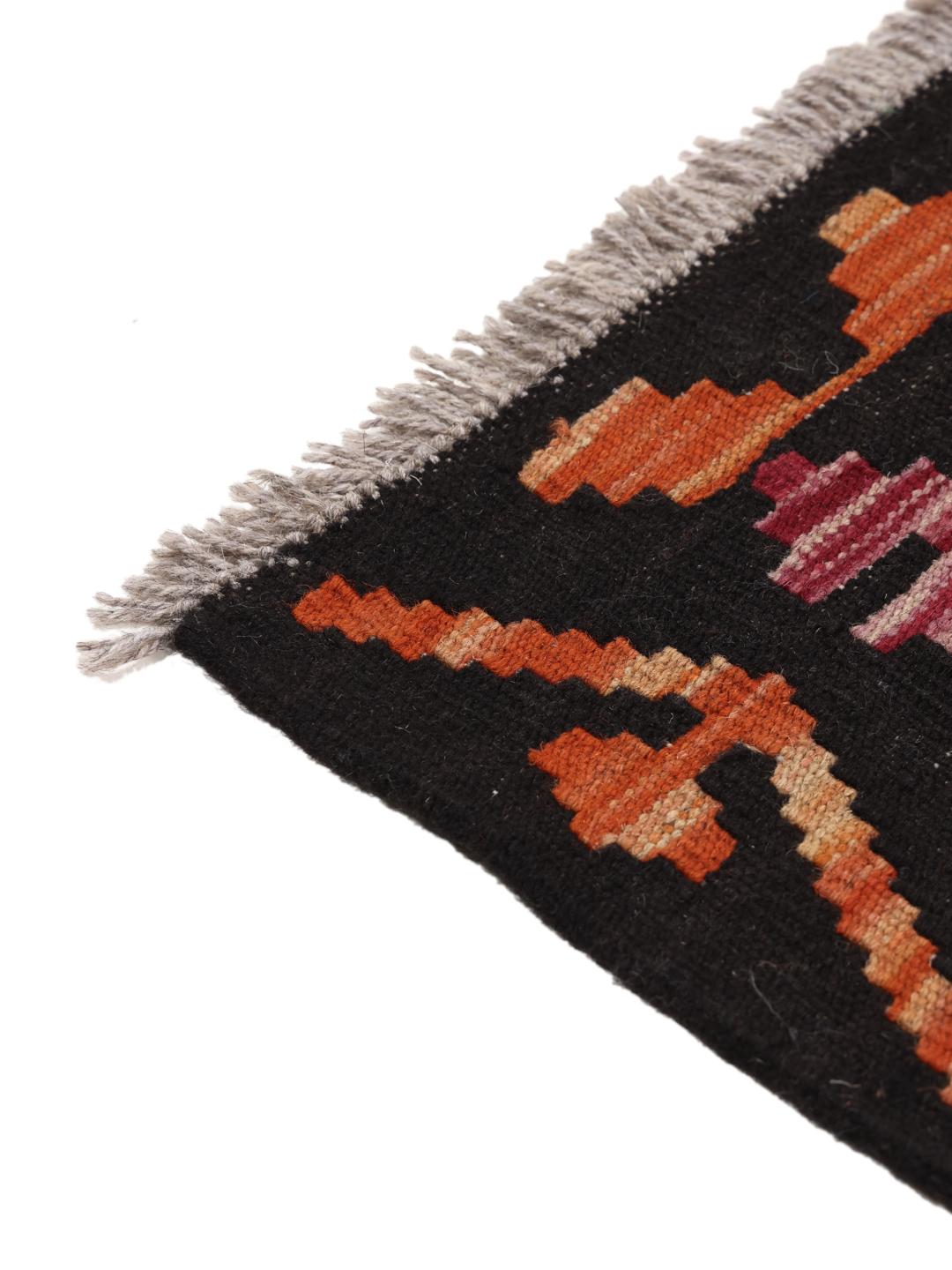 Groot handgeweven Afghan Kelim tapijt met een kleurrijk geometrisch ruitpatroon