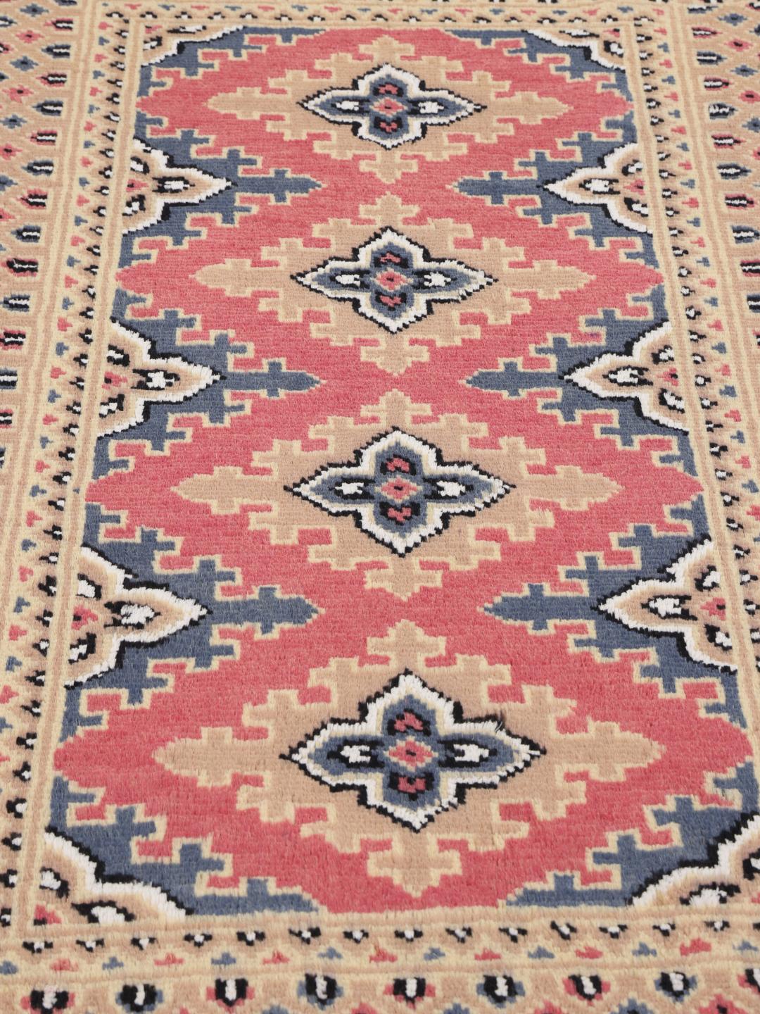 Hand-knotted Pakistan Bokhara 2ply rug in multicolor