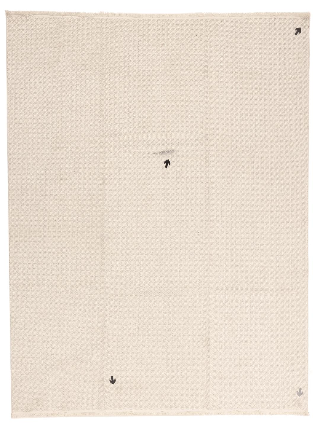Beige minimalistisch vloerkleed met een subtiele en strakke textuur