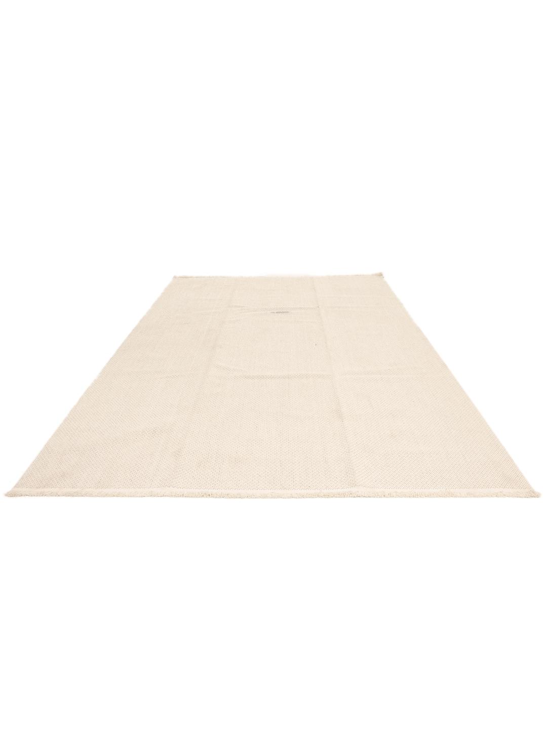 Beige minimalistisch vloerkleed met een subtiele en strakke textuur