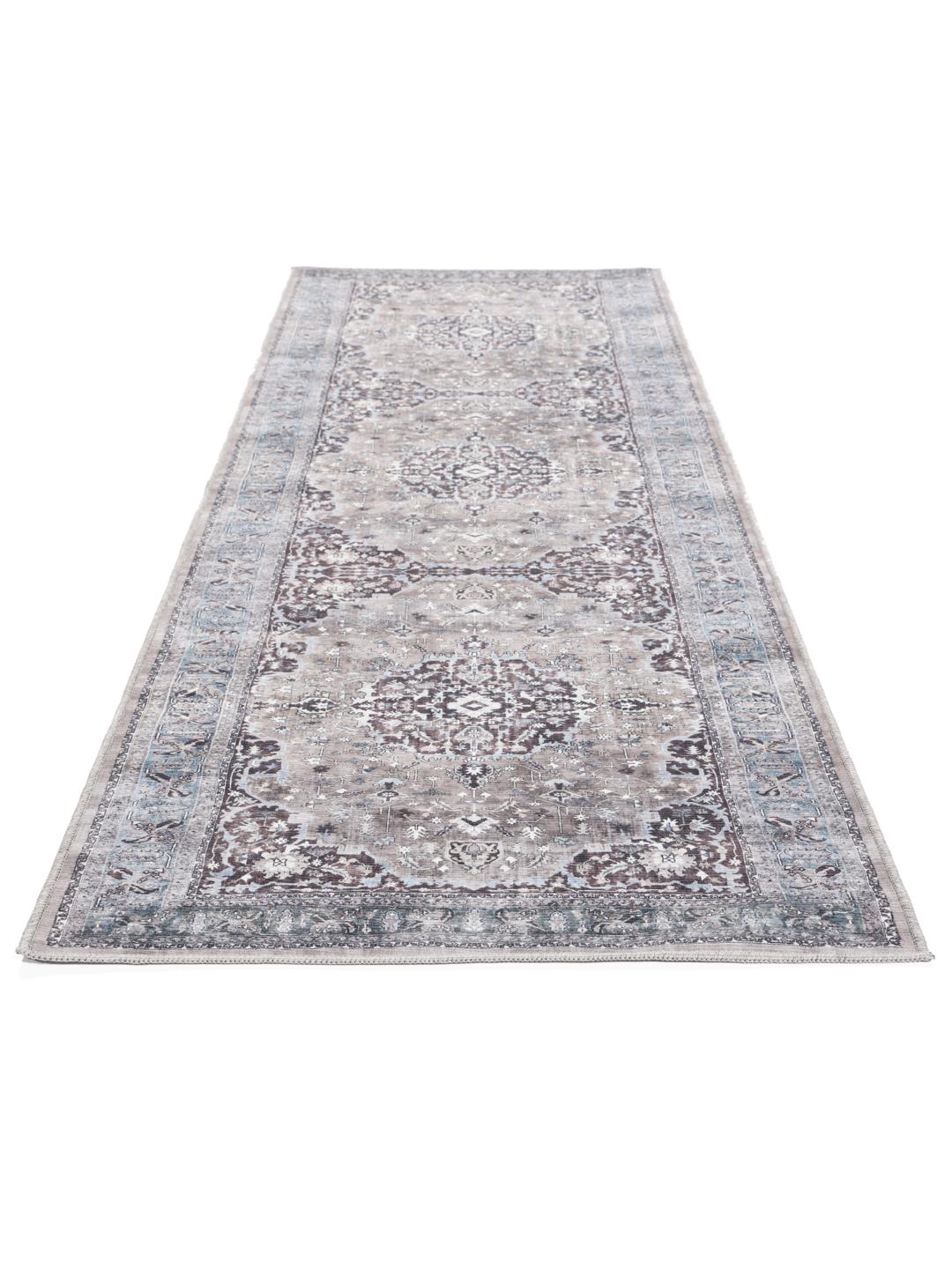 Loper in grijs en beige