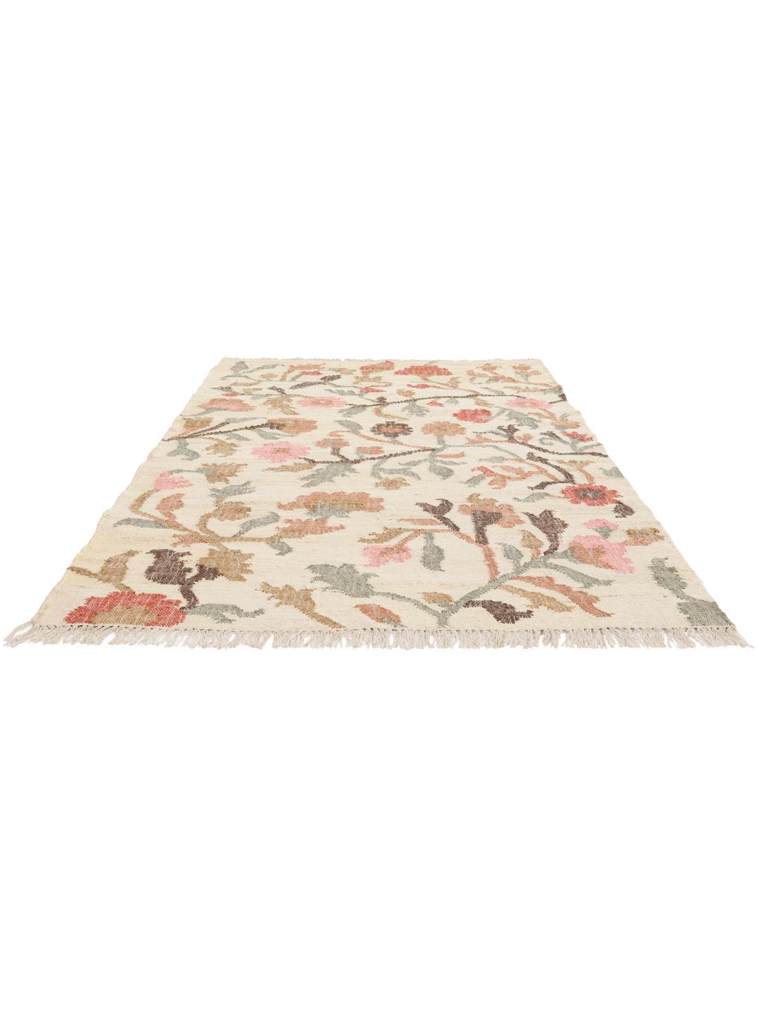 Multikleur tapijt met bloemmotief