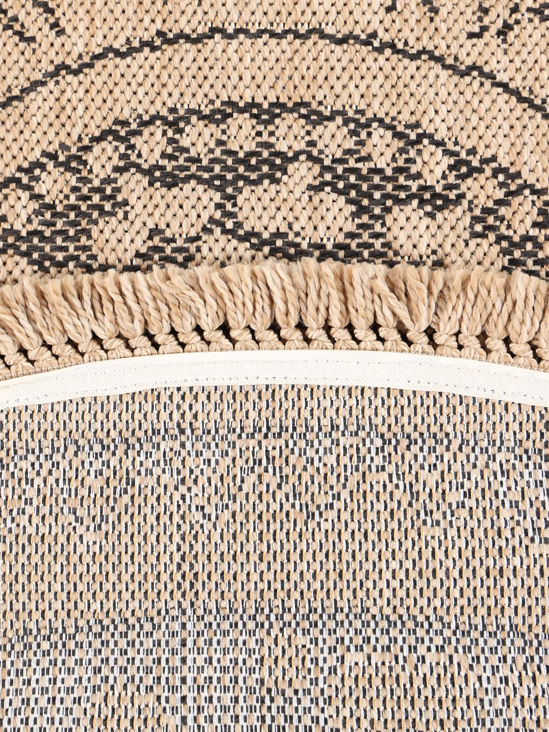 Minelli fringes - Black / Beige - Ø 160 cm