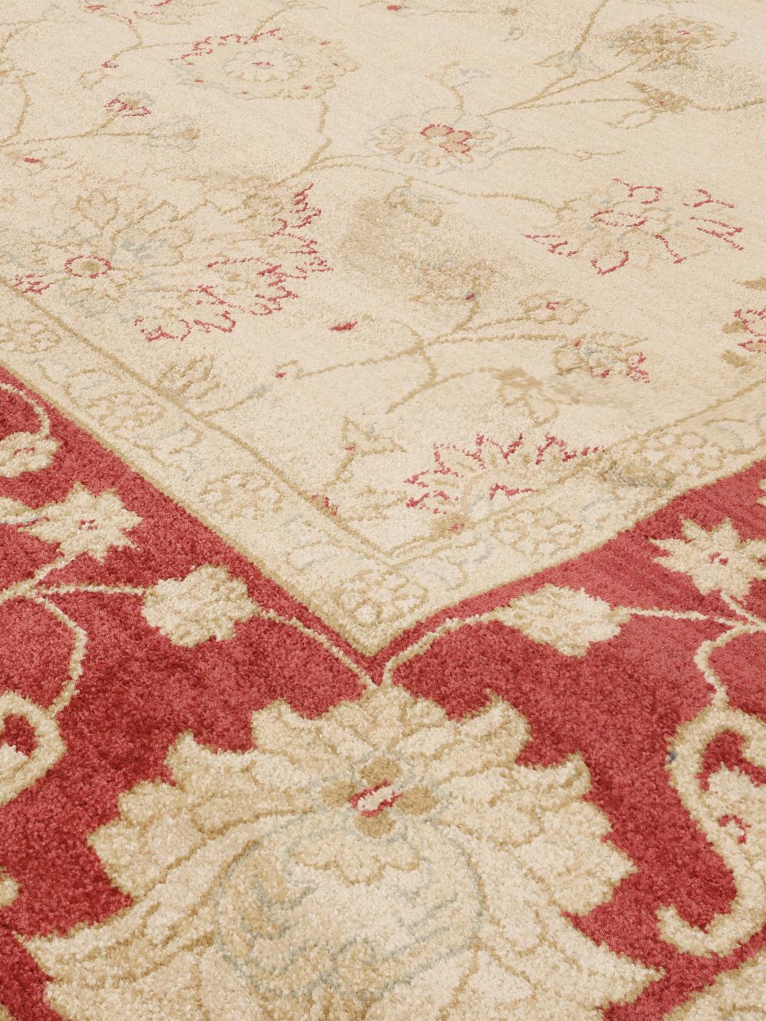 Tappeto passatoia Farahan Ziegler in beige e rosso
