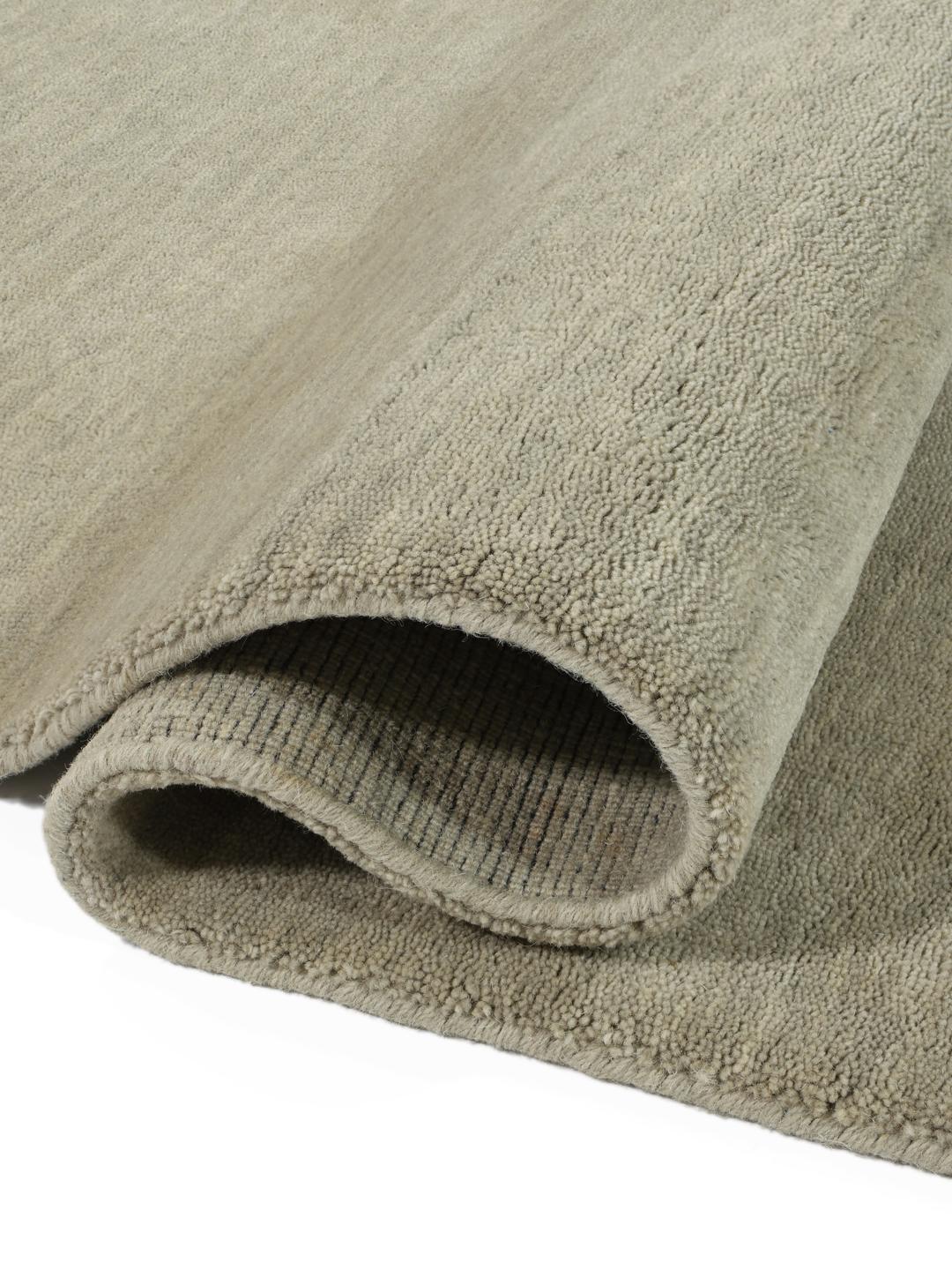 Handloom fringes - Light Green / Grey 80 x 120 cm Wool Rug - Rugvista