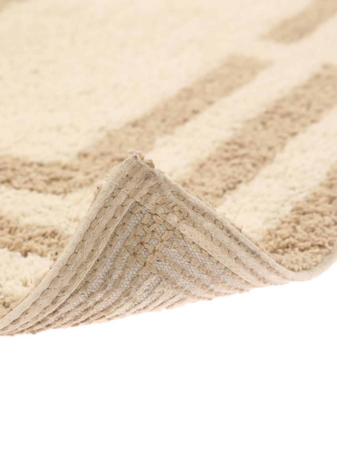 Beige badeværelsesmåtte i bomuld