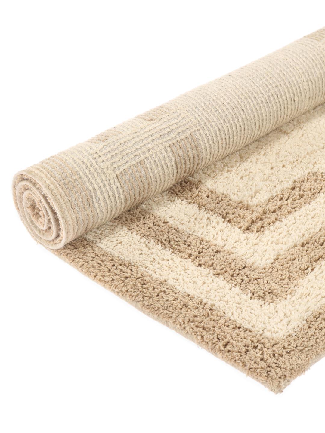 Beige badeværelsesmåtte i bomuld