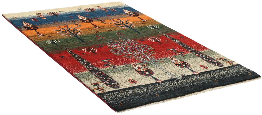Gabbeh Fine - Black / Dark red - 119 x 186 cm