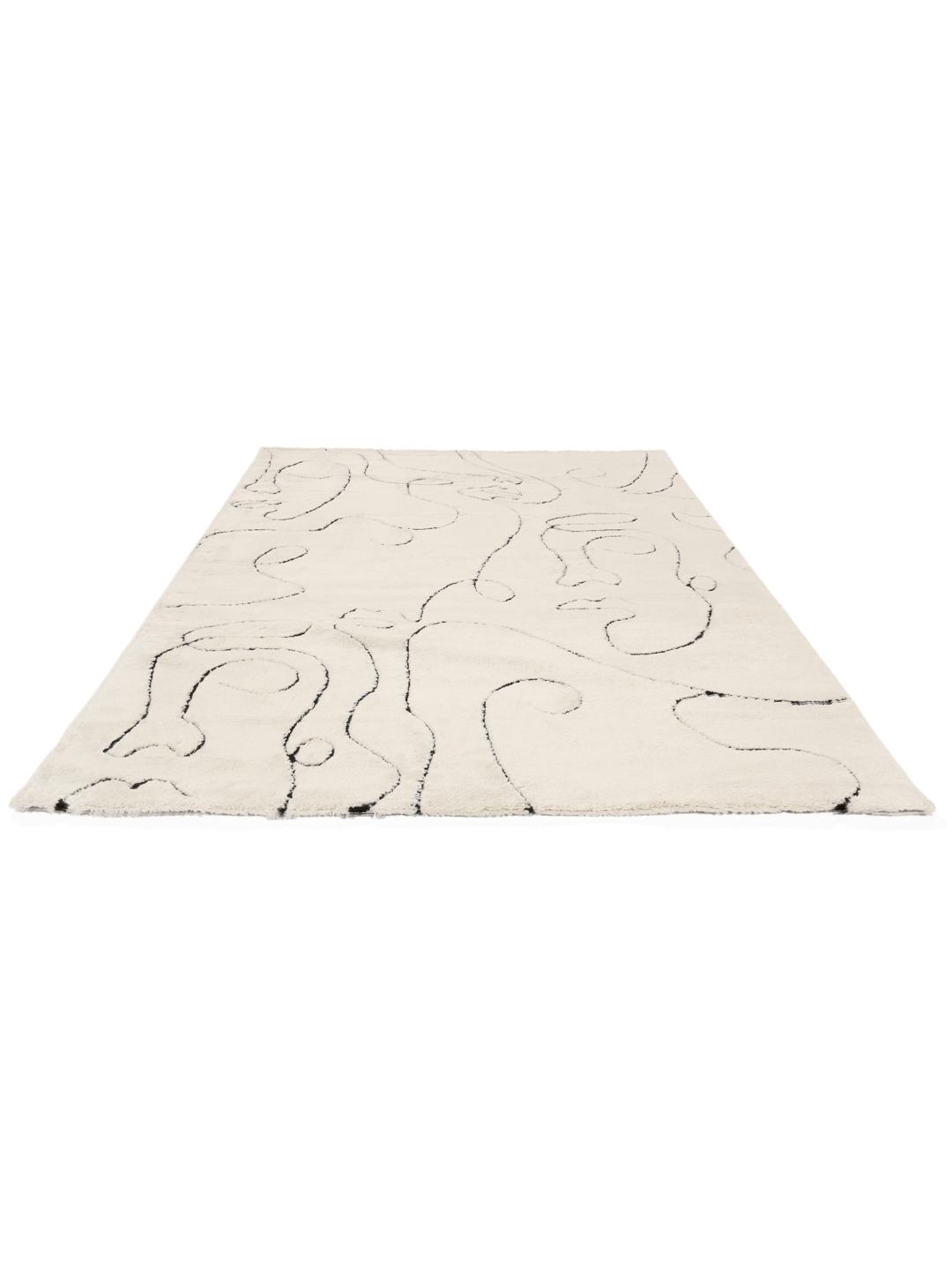 Line - Cream white / Black - 160 x 230 cm
