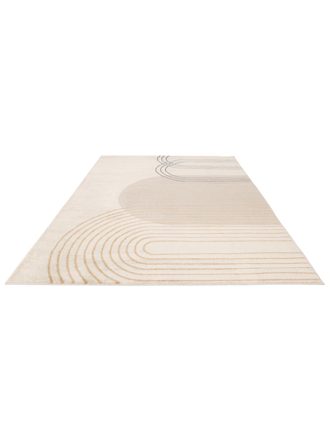 Modern abstract beige en geel tapijt