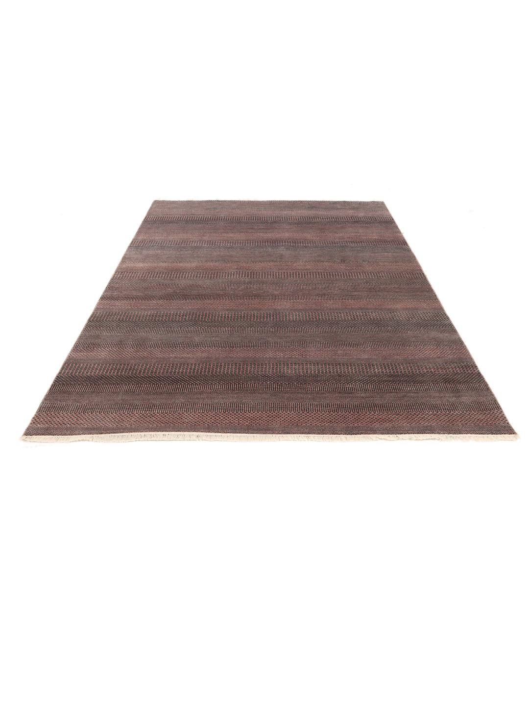 Hand-knotted Indian rug in multicolor with a subtle textured pattern