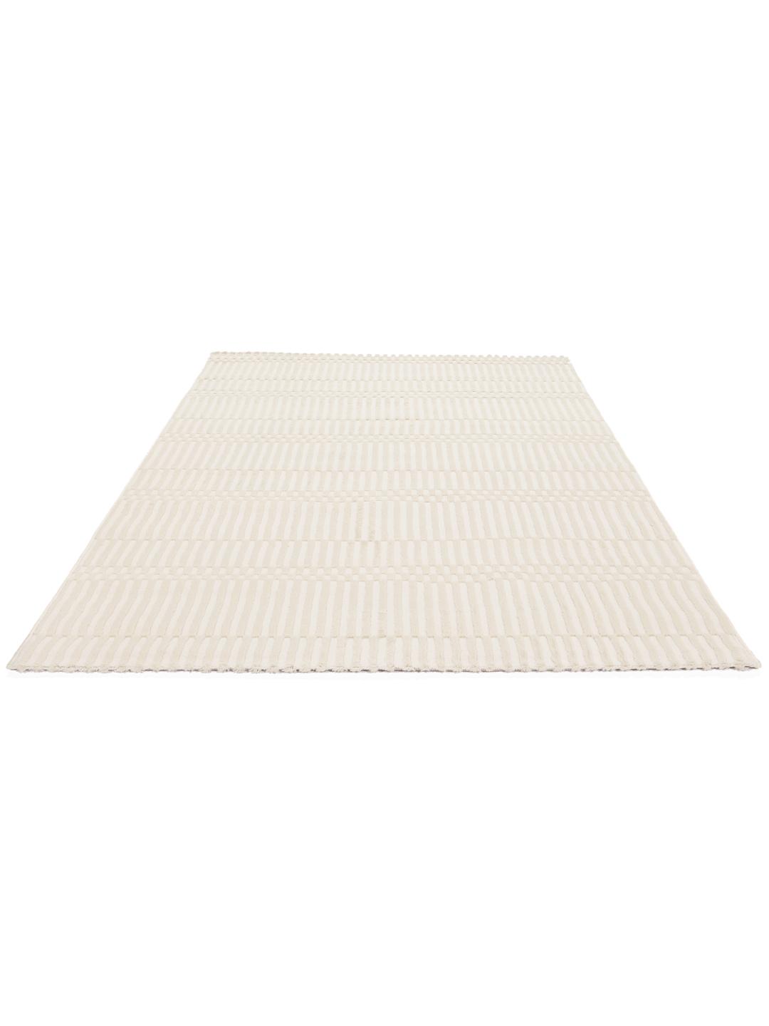 Off white vloerkleed met gestreept patroon