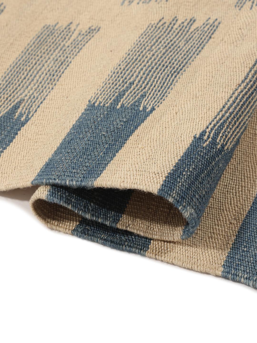 Hand-woven Kilim Modern rug from Afghanistan in beige and blue