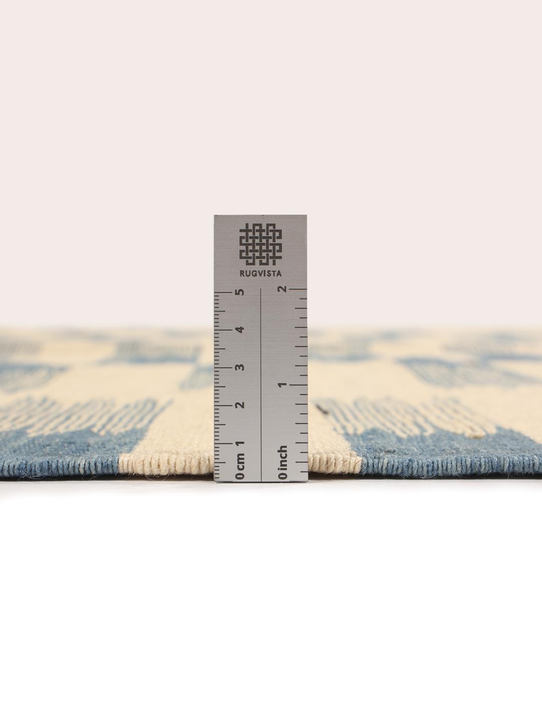 Hand-woven Kilim Modern rug from Afghanistan in beige and blue