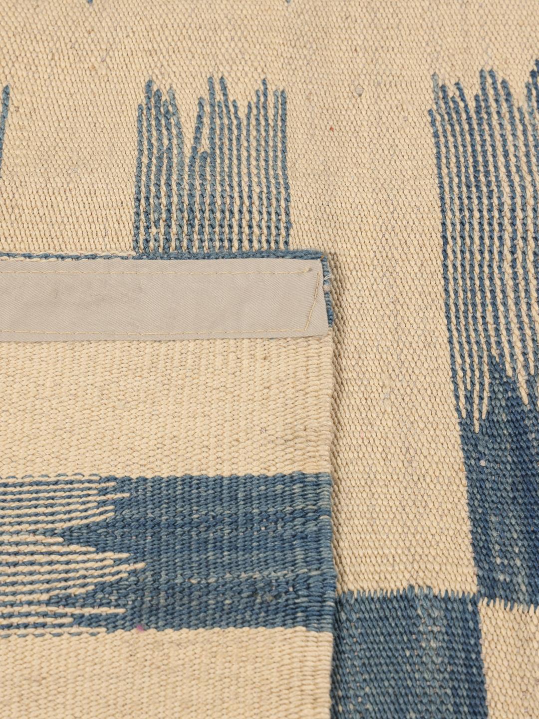 Hand-woven Kilim Modern rug from Afghanistan in beige and blue