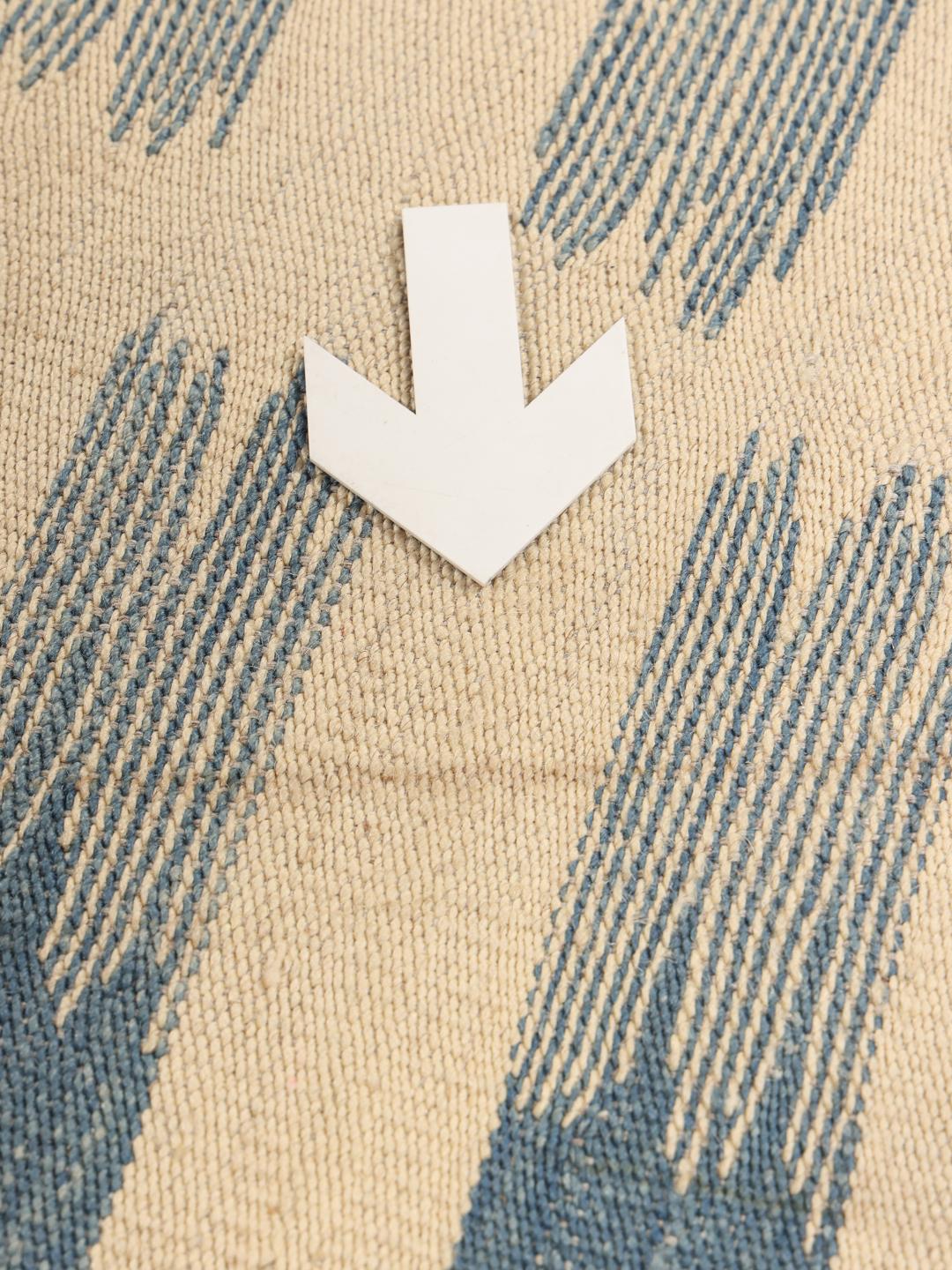 Hand-woven Kilim Modern rug from Afghanistan in beige and blue
