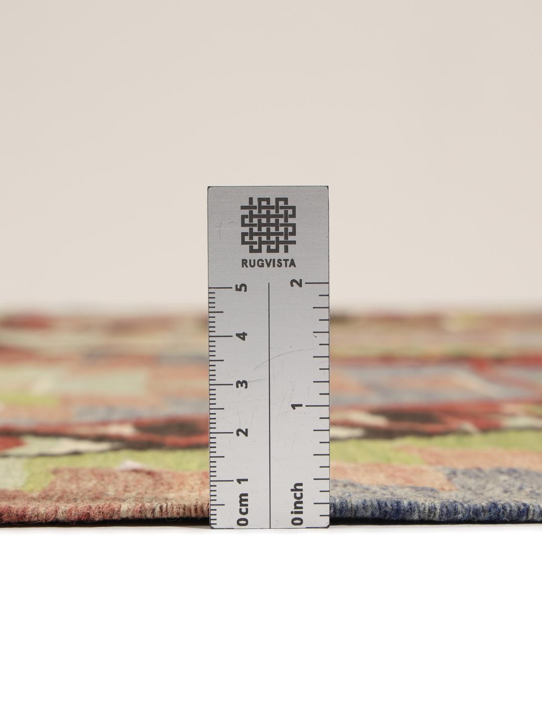 Vintage Turks kelim-tapijt met geometrische patronen in veelkleurige wol