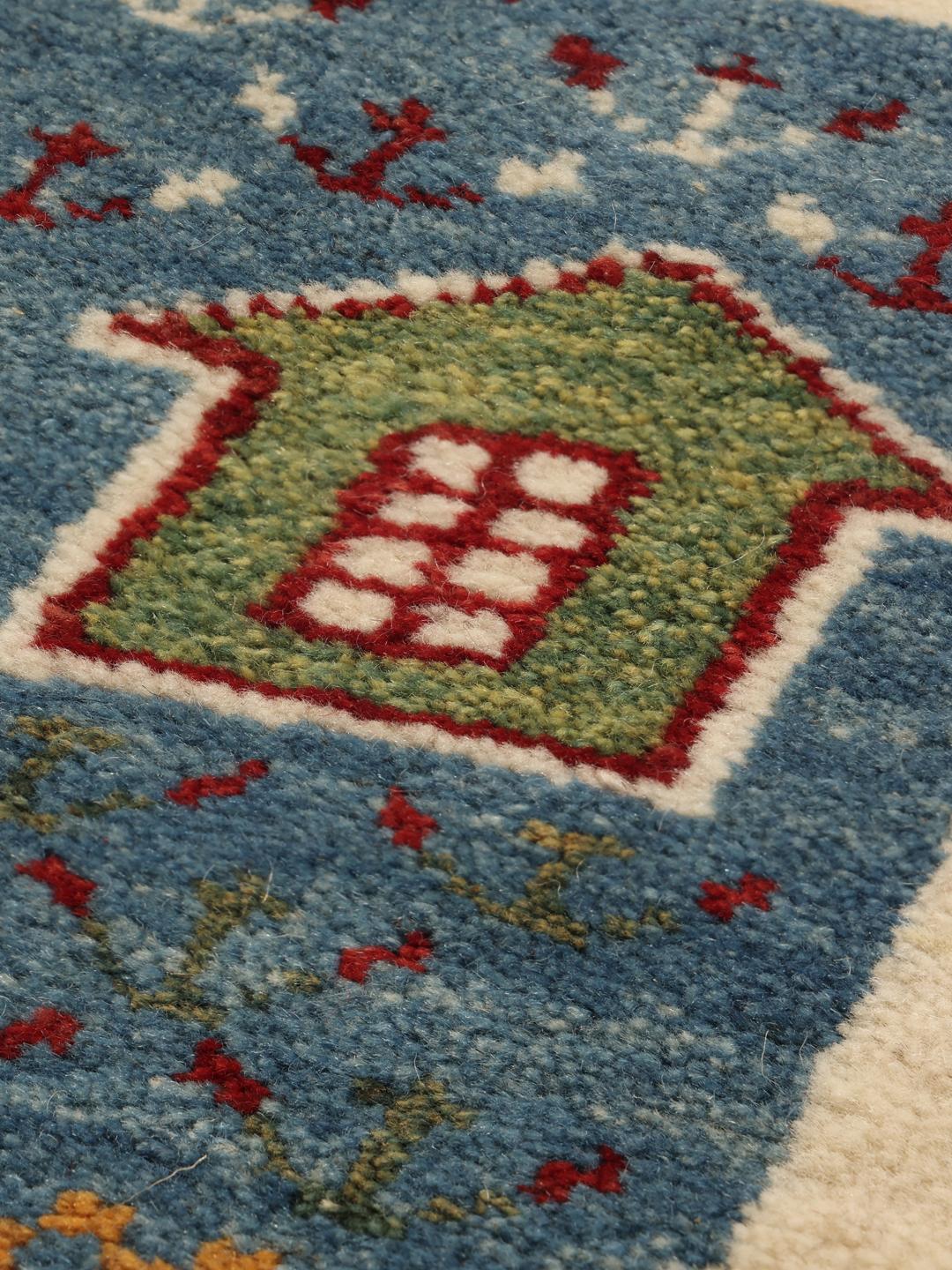 Handgeknoopt Loribaft-tapijt met veelkleurige picturale motieven uit het Midden-Oosten