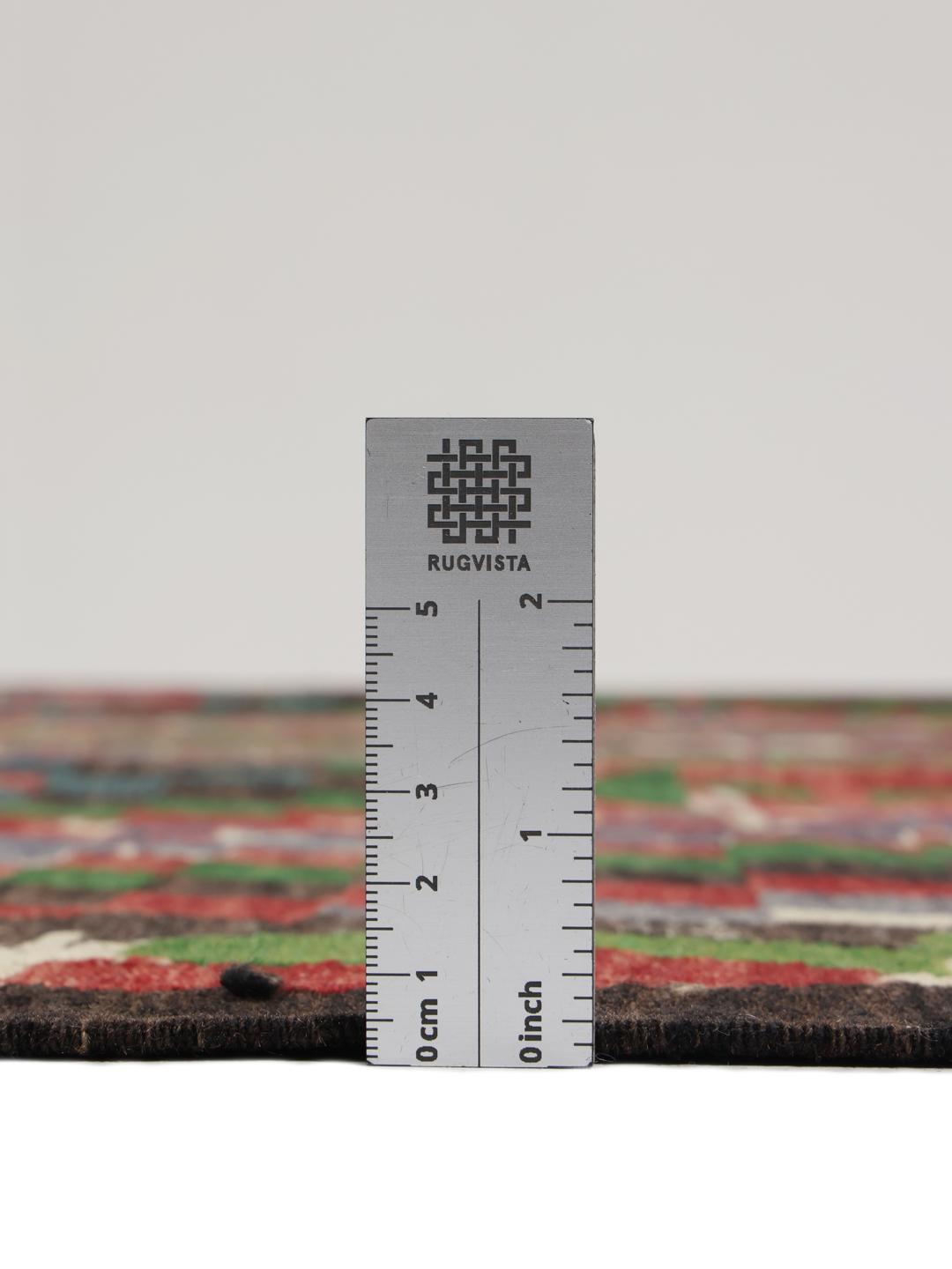 Handgeweven Turks Kilim-tapijt met levendige ruitpatronen in meerkleurige wol