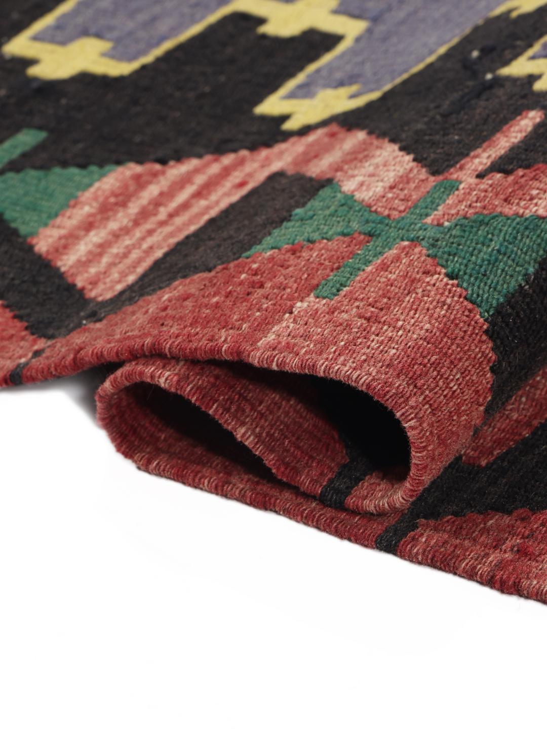 Authentiek Turks Kelim vintage vloerkleed met veelkleurige geometrische patronen