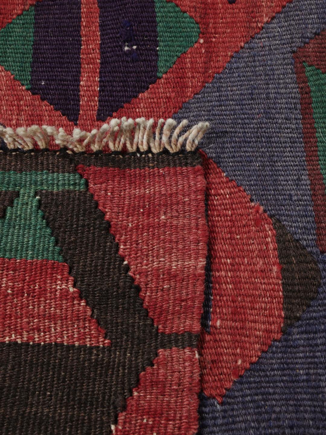 Authentiek Turks Kelim vintage vloerkleed met veelkleurige geometrische patronen