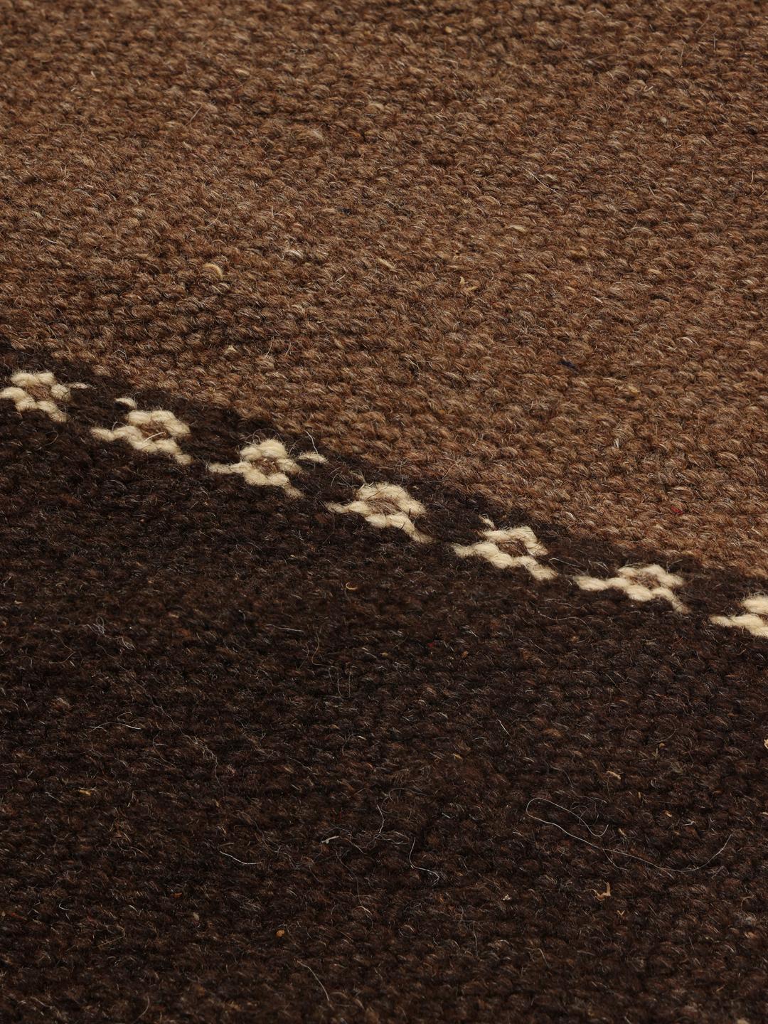 Handgeweven Kelim-tapijt uit het Midden-Oosten met bruine en beige strepen