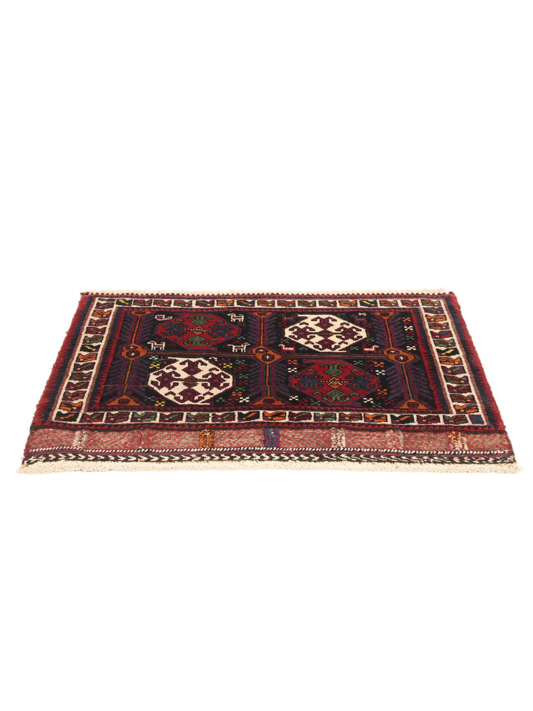 
    Afshar / Sirjan - Black / Dark red - 55 x 84 cm
  