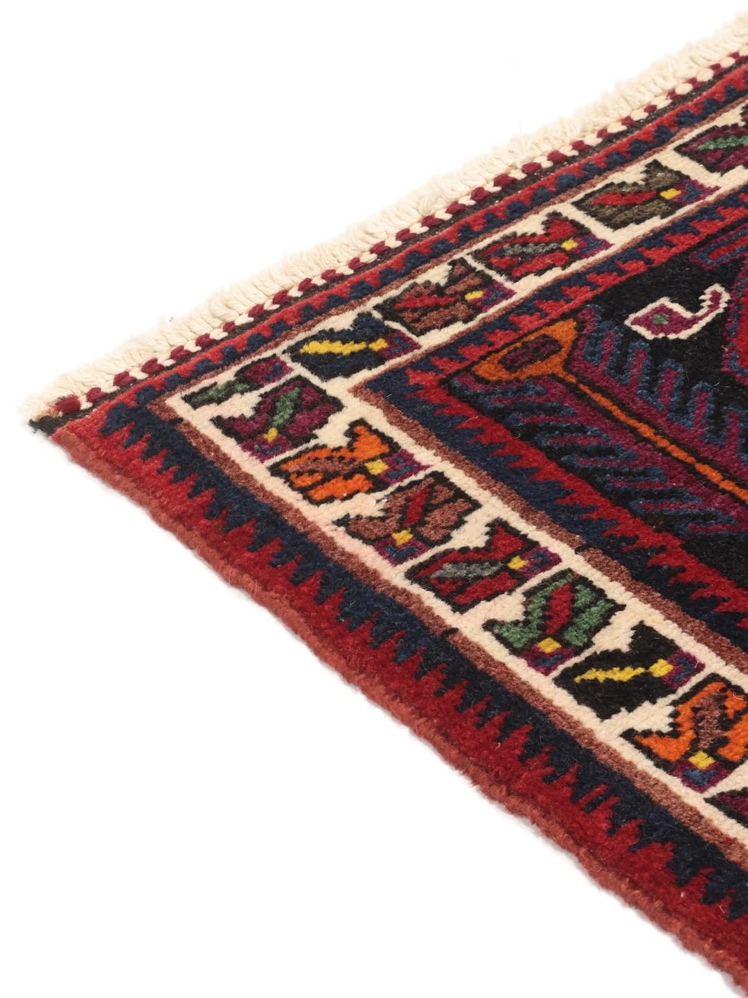 
    Afshar / Sirjan - Black / Dark red - 55 x 84 cm
  