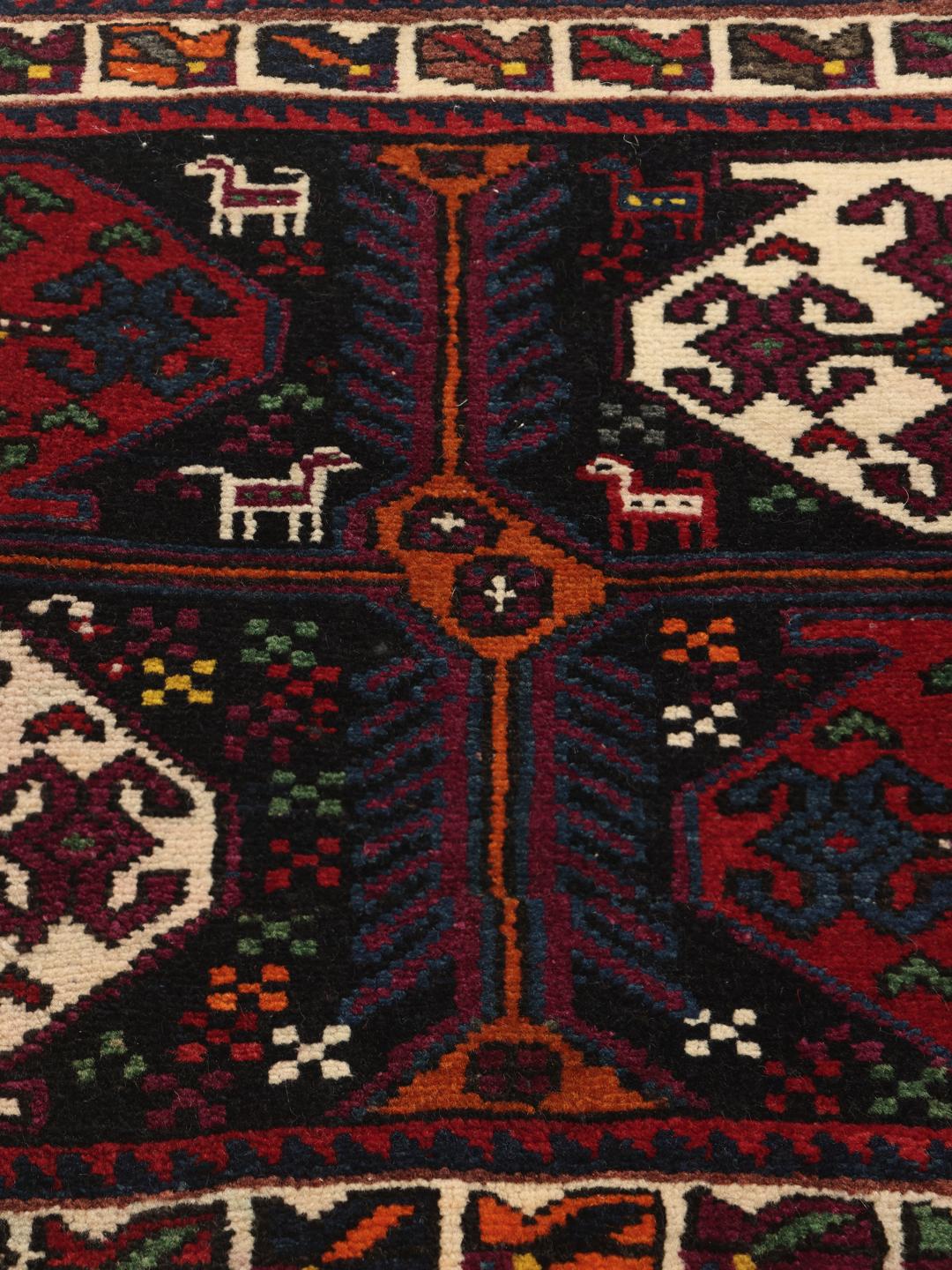 
    Afshar / Sirjan - Black / Dark red - 55 x 84 cm
  