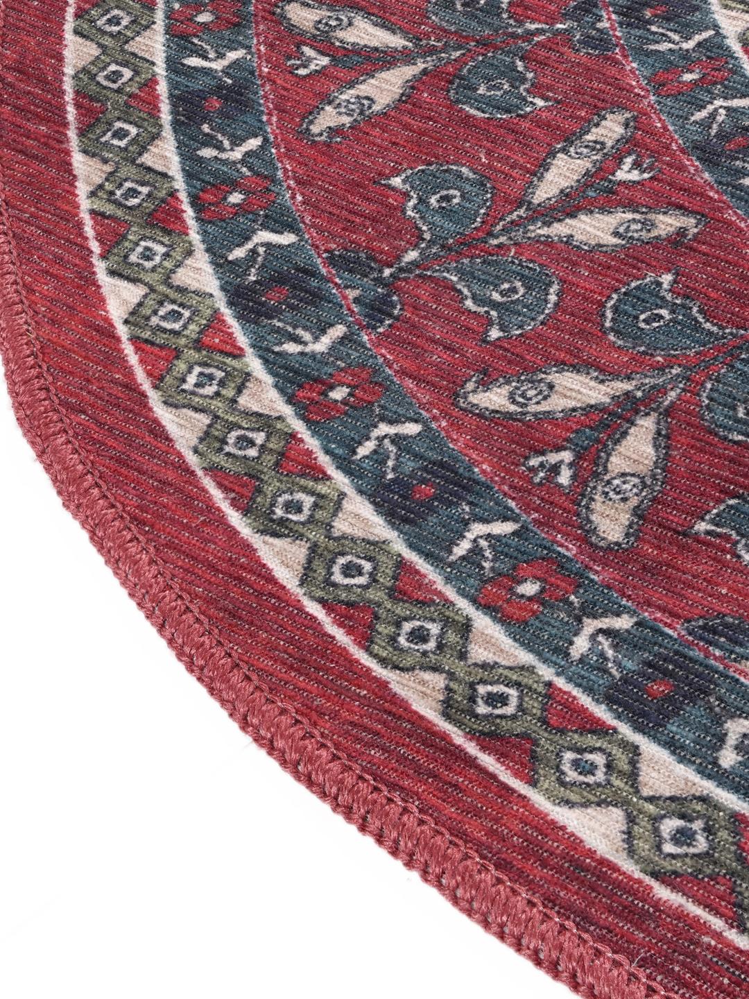 Rugvista essential - Navida - Rød, Rundt Ø 120 cm Bomullsteppe - Rugvista