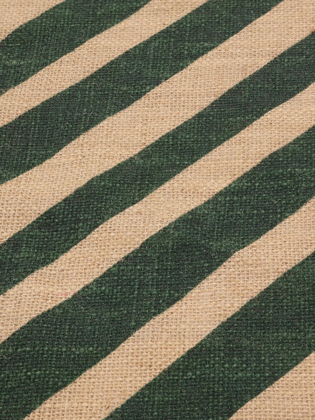 Rugvista essential - Ribbons - Beige / Green, Round Ø 100 cm Jute Rug ...
