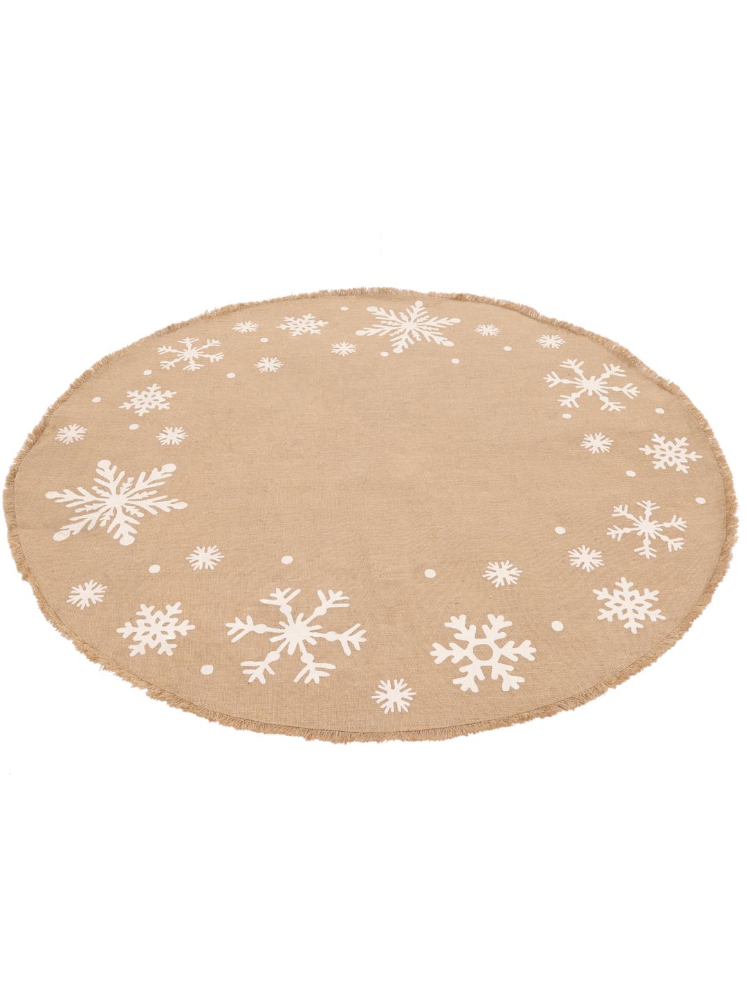 Snowflakes - Beige / Wit - Ø 120 cm