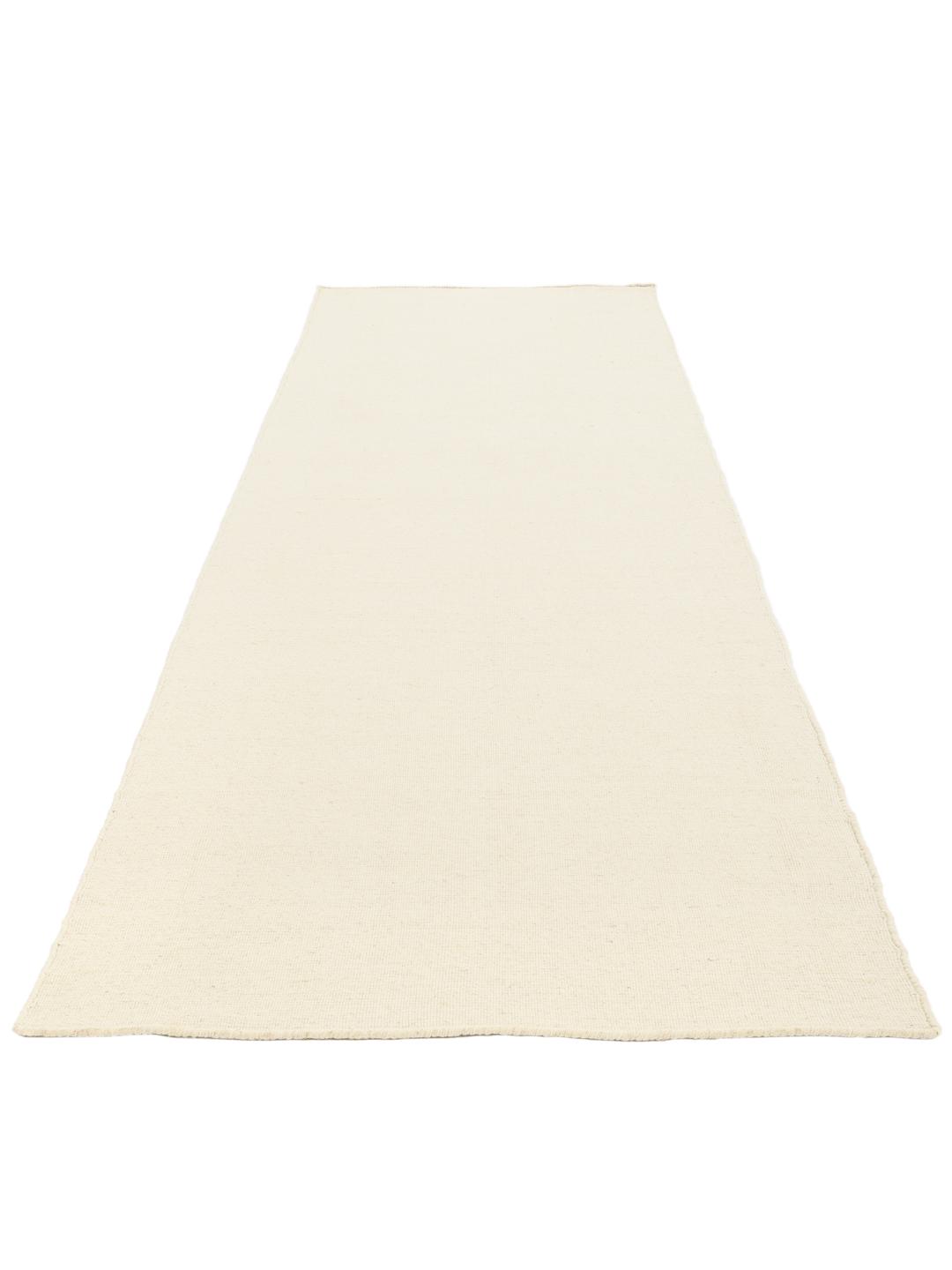 Witte handgeweven loper voor binnengebruik