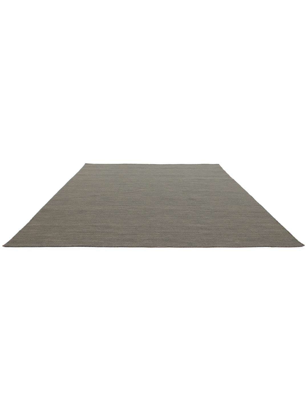 Hand-woven square rug in dark grey