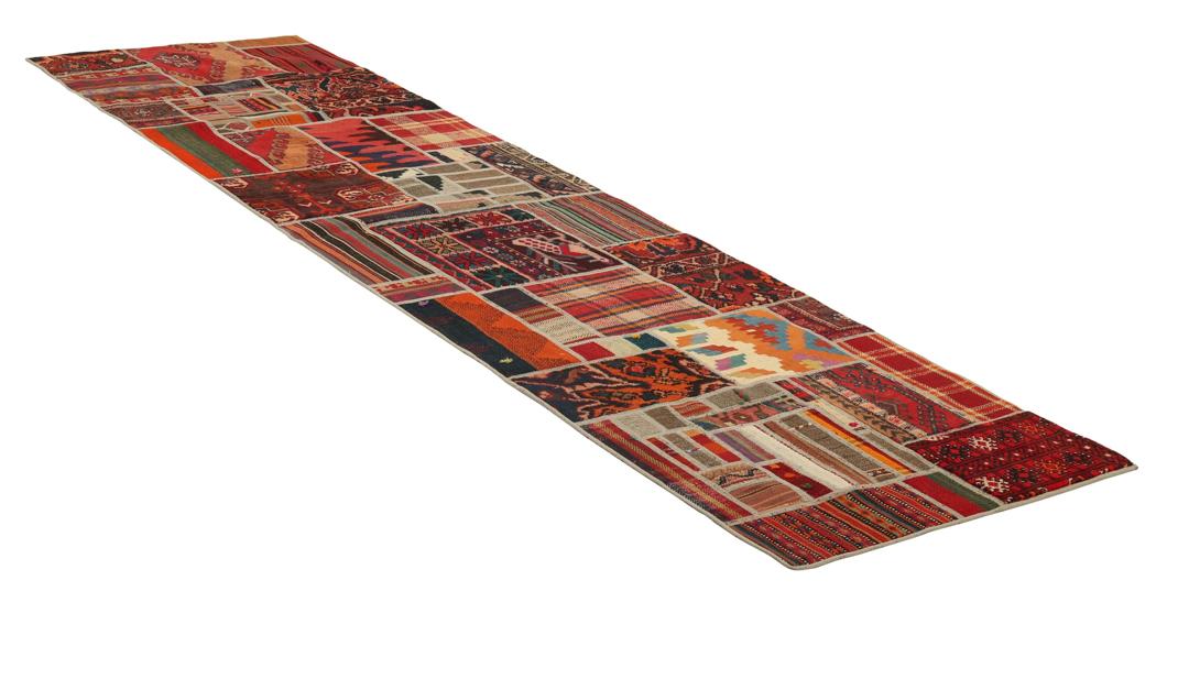 Loper met meerkleurig patchworkdesign uit het Midden-Oosten