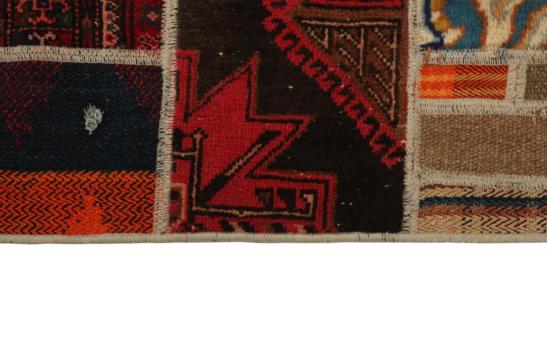 Handgemaakte kelim patchwork loper uit het Midden-Oosten in multicolour