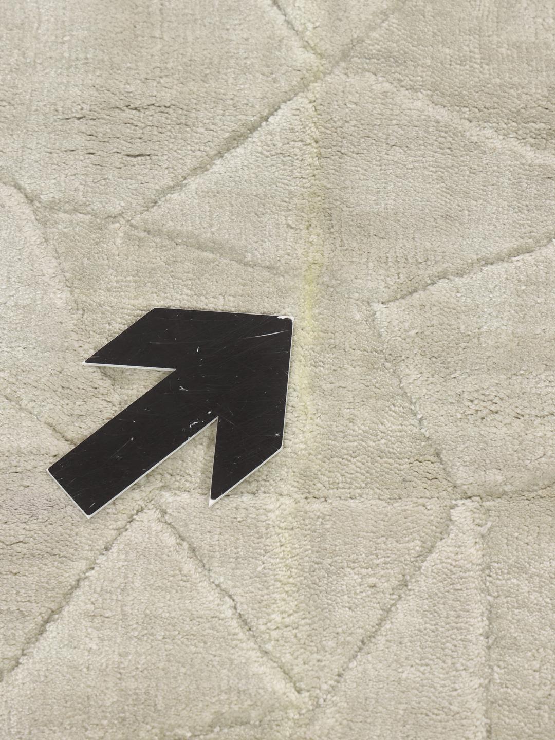Beige tapijt met een subtiel geometrisch patroon en minimalistisch ontwerp