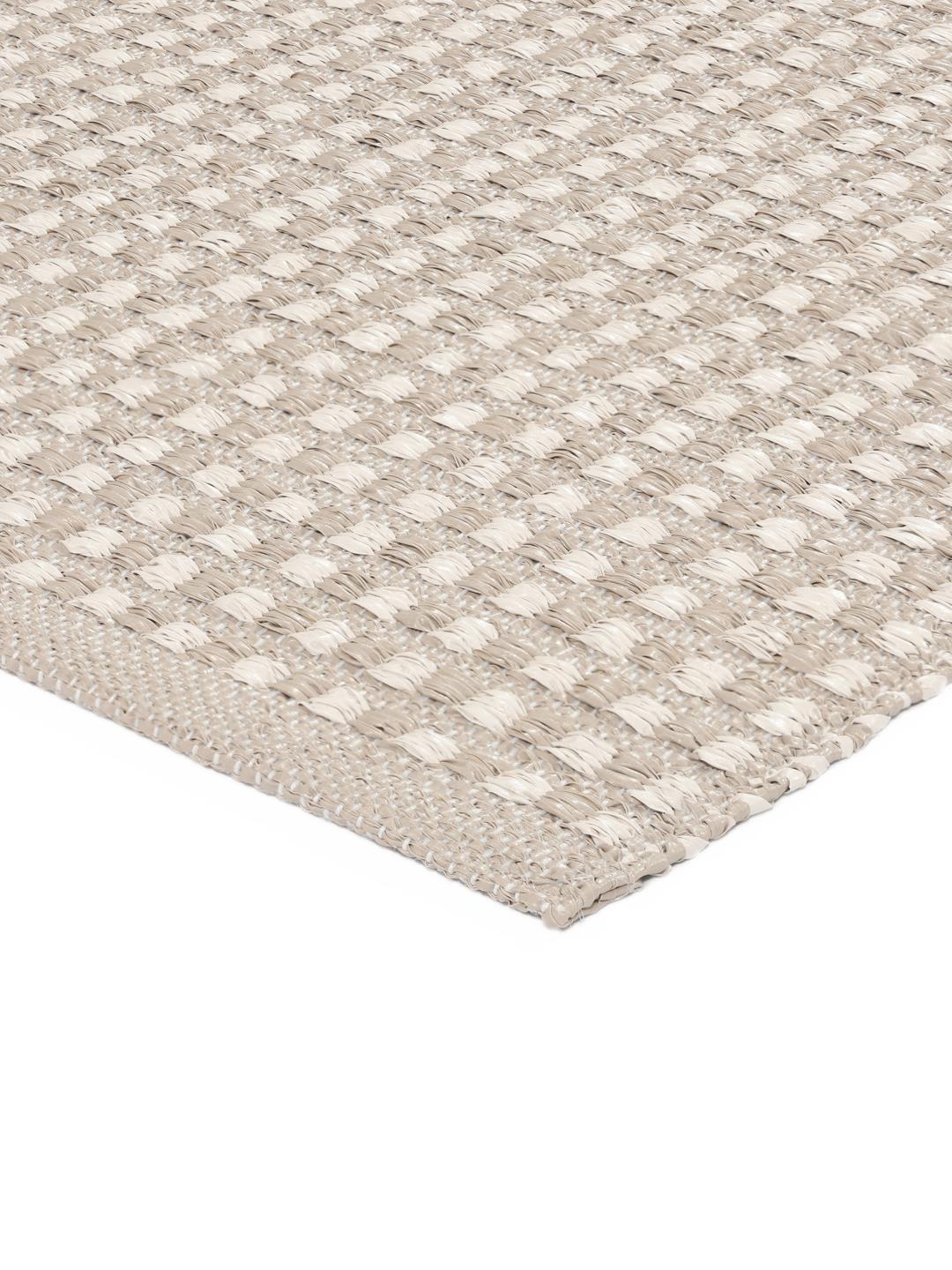 Beige loper met een subtiele geweven structuur