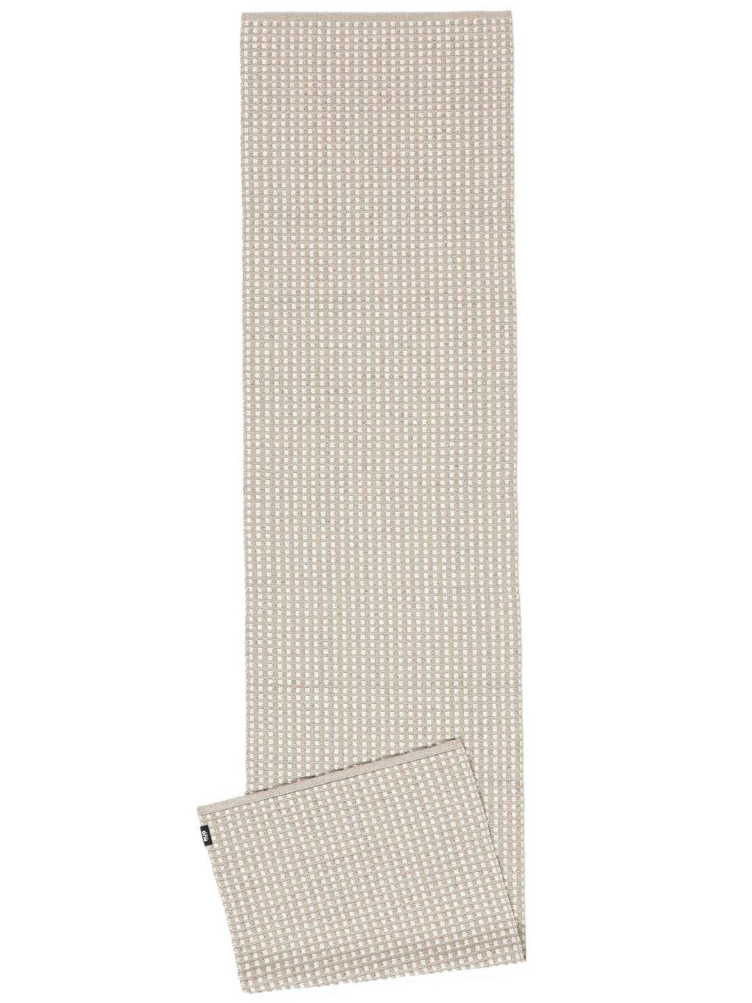 Beige loper met een subtiele geweven structuur