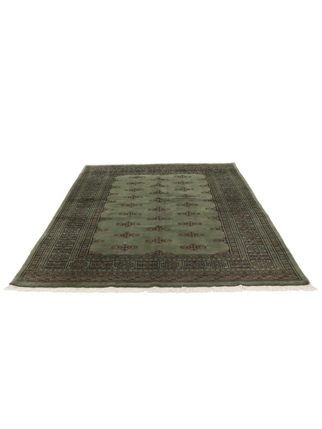Pakistan Bokhara 3ply - Dark green / Black - 140 x 210 cm