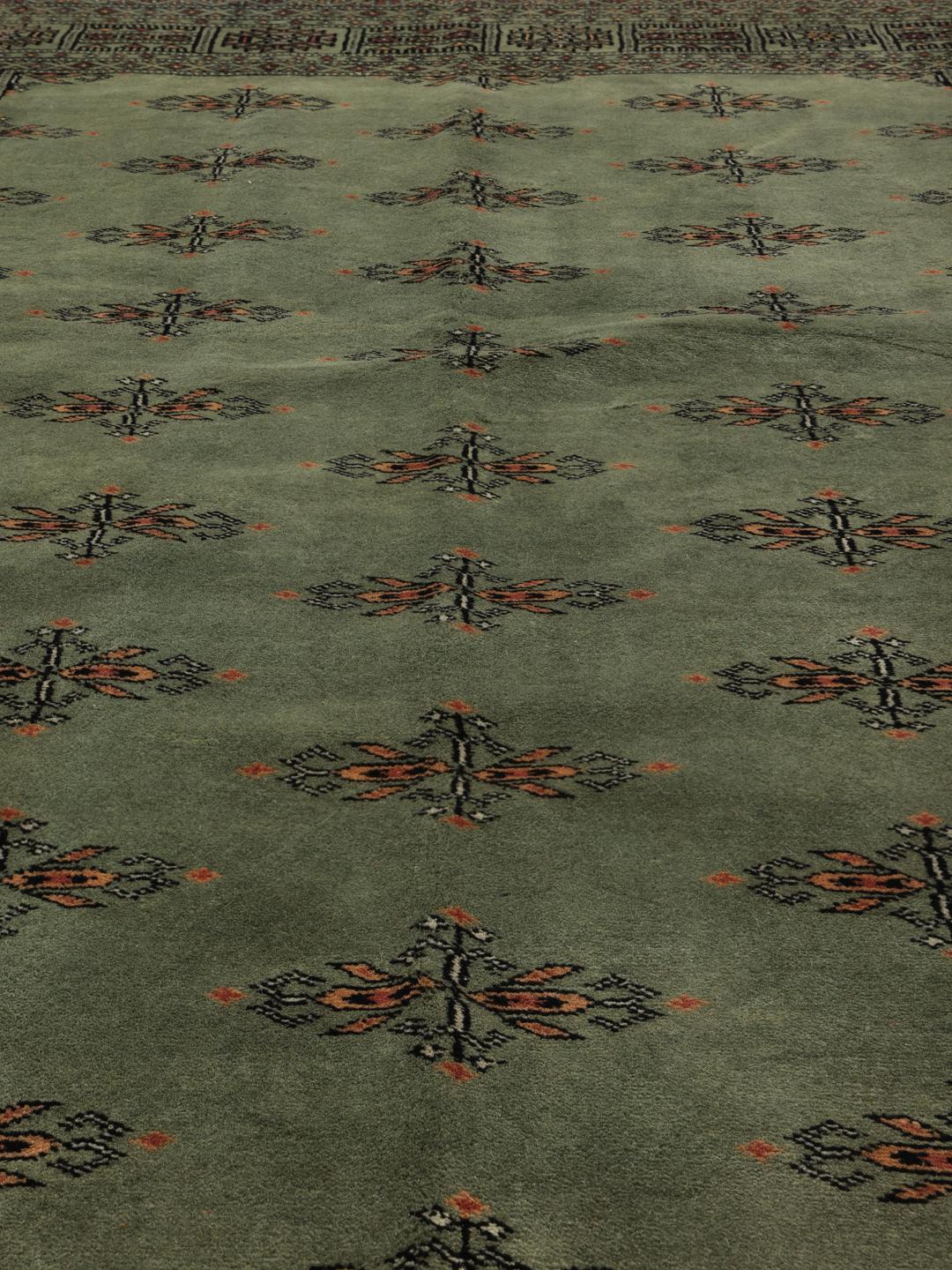 Pakistan Bokhara 3ply - Dark green / Black - 140 x 210 cm