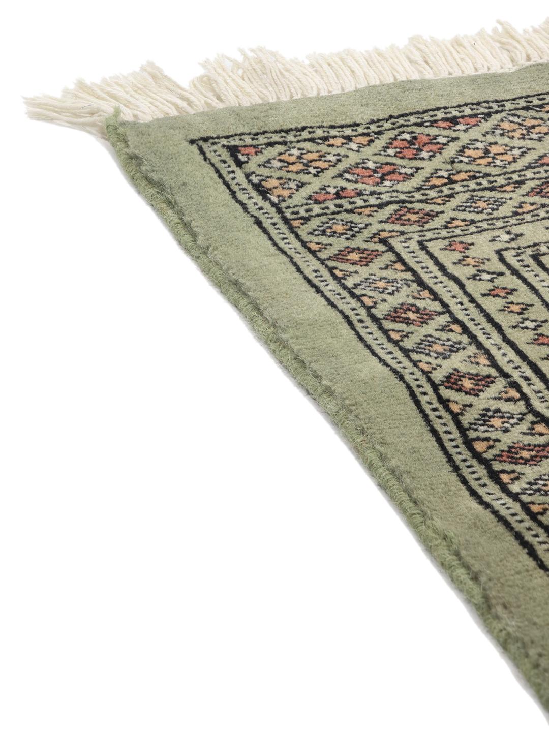 Pakistan Bokhara 3ply - Dark green / Black - 140 x 210 cm