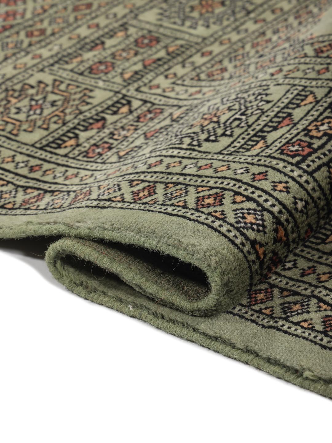 Pakistan Bokhara 3ply - Dark green / Black - 140 x 210 cm